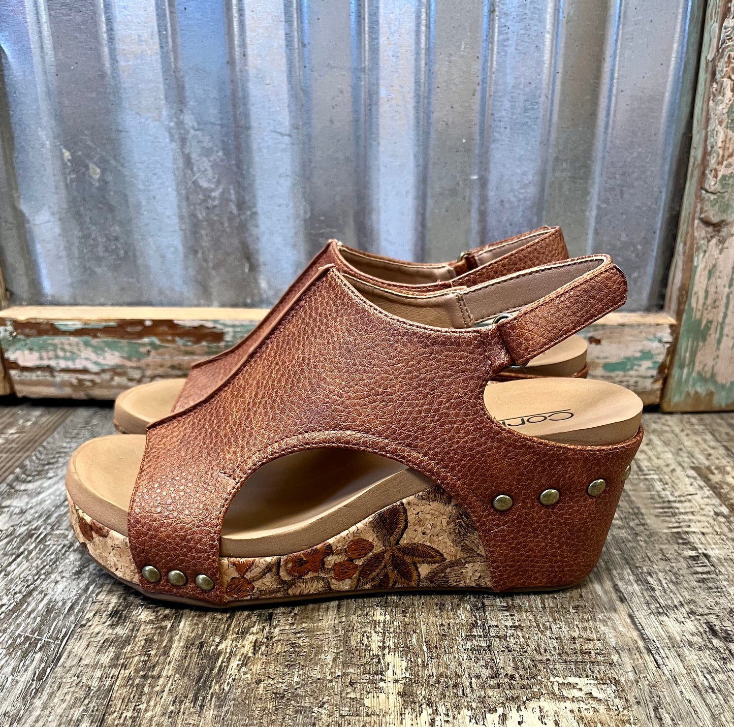 Corky Cognac Wedge