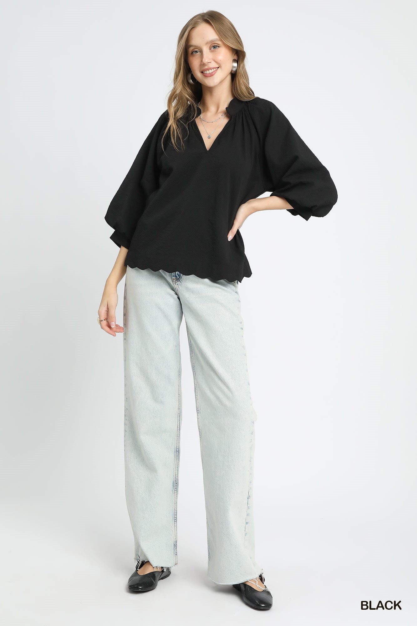 Scallop Edged Blouse