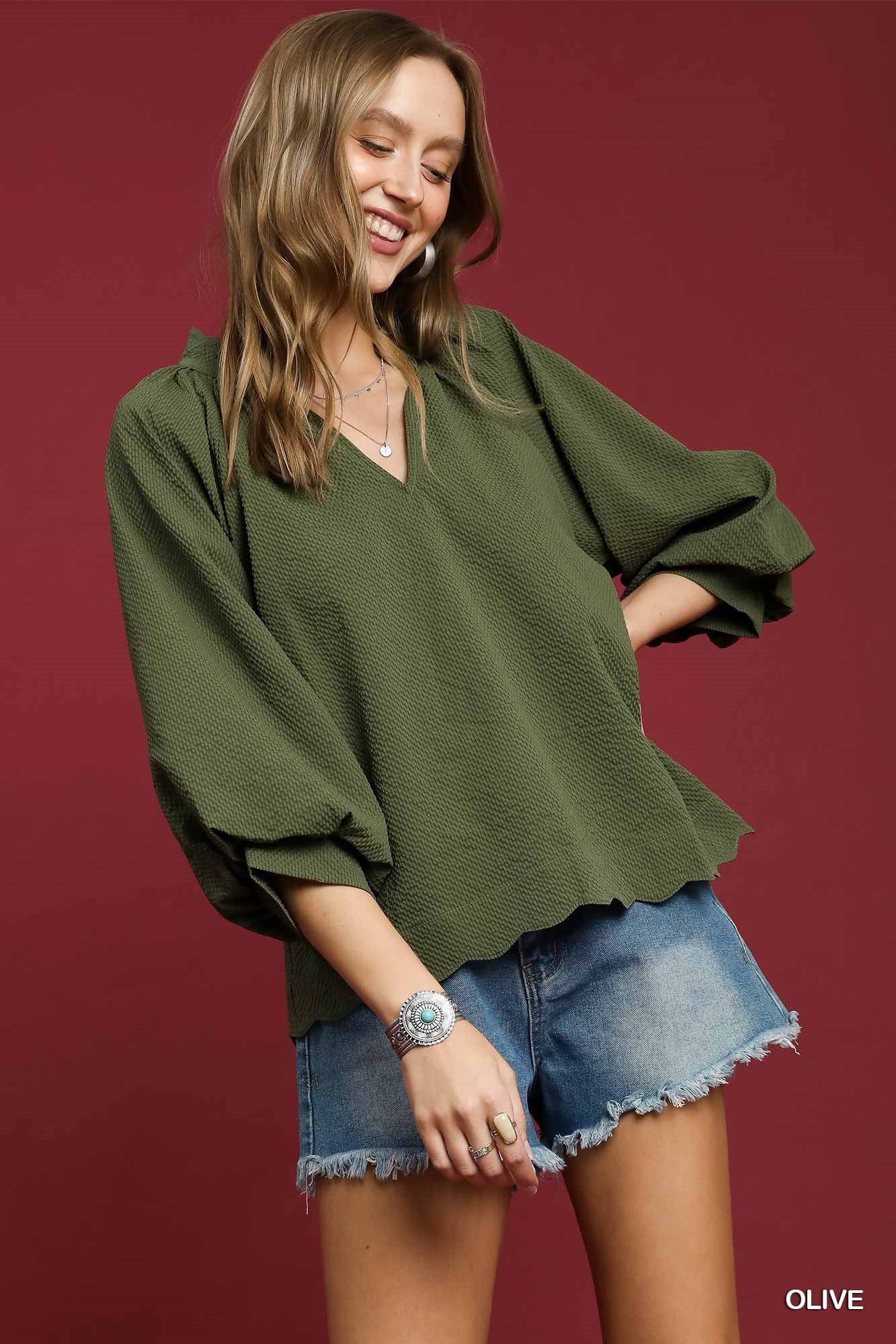 Scallop Edged Blouse