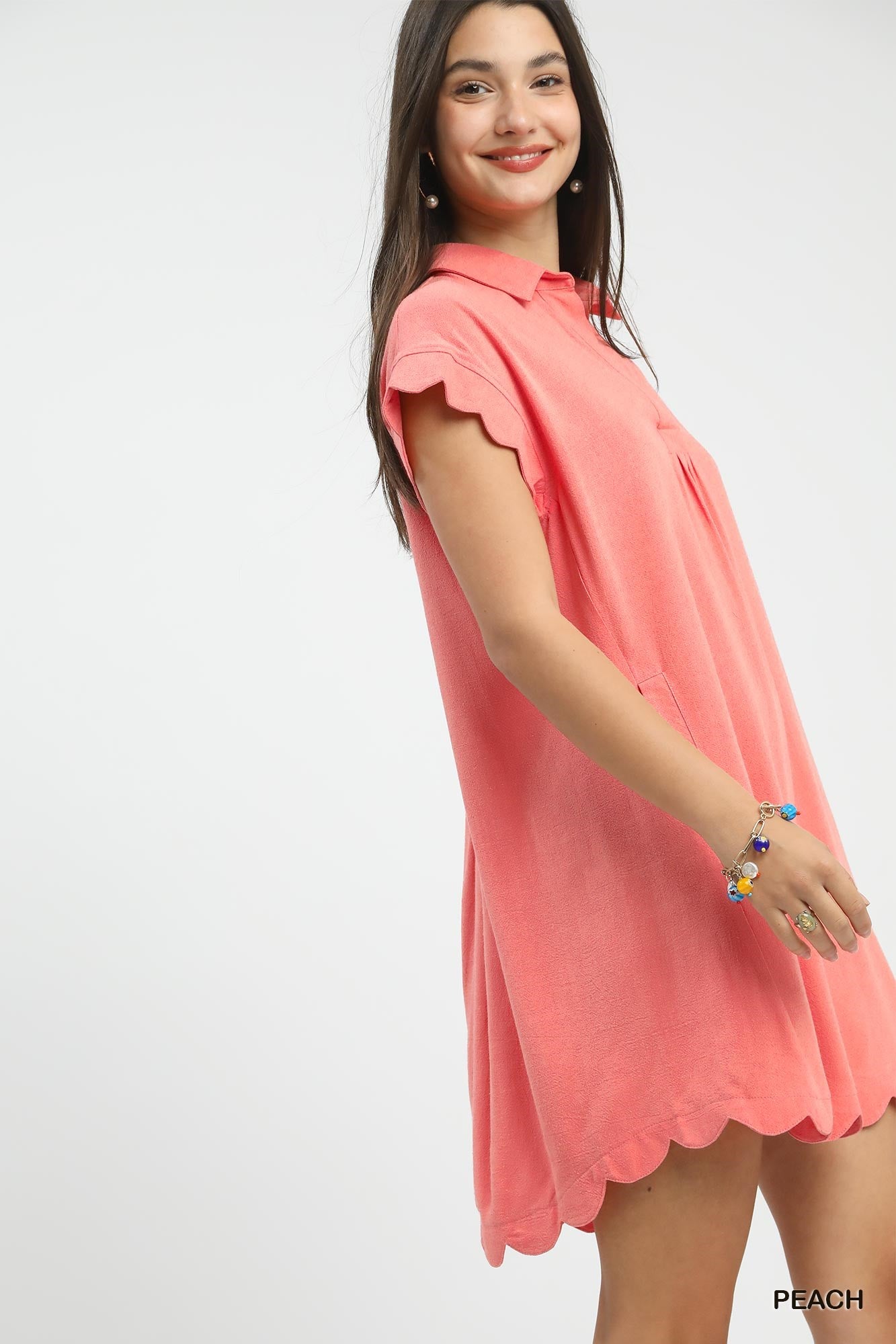 Peachy Keen Scalloped Dress