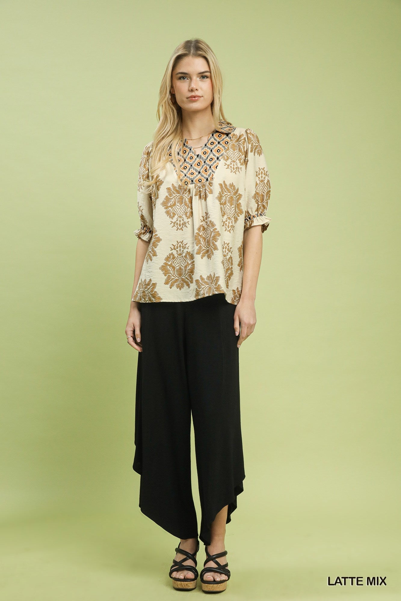 Latte Floral Top