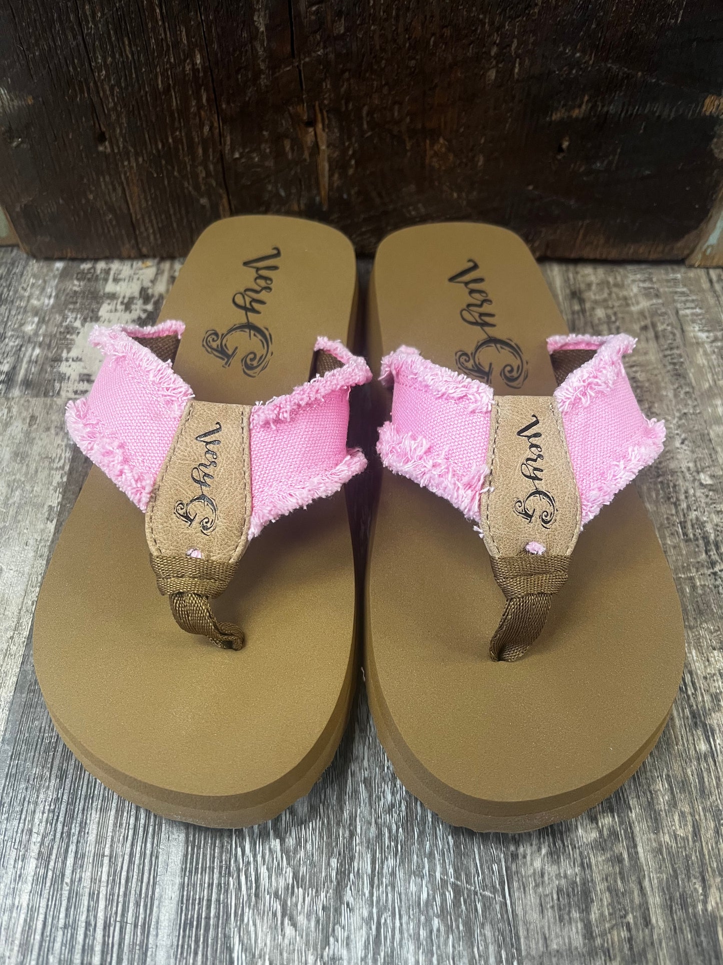 Pink Frayed Flip Flop