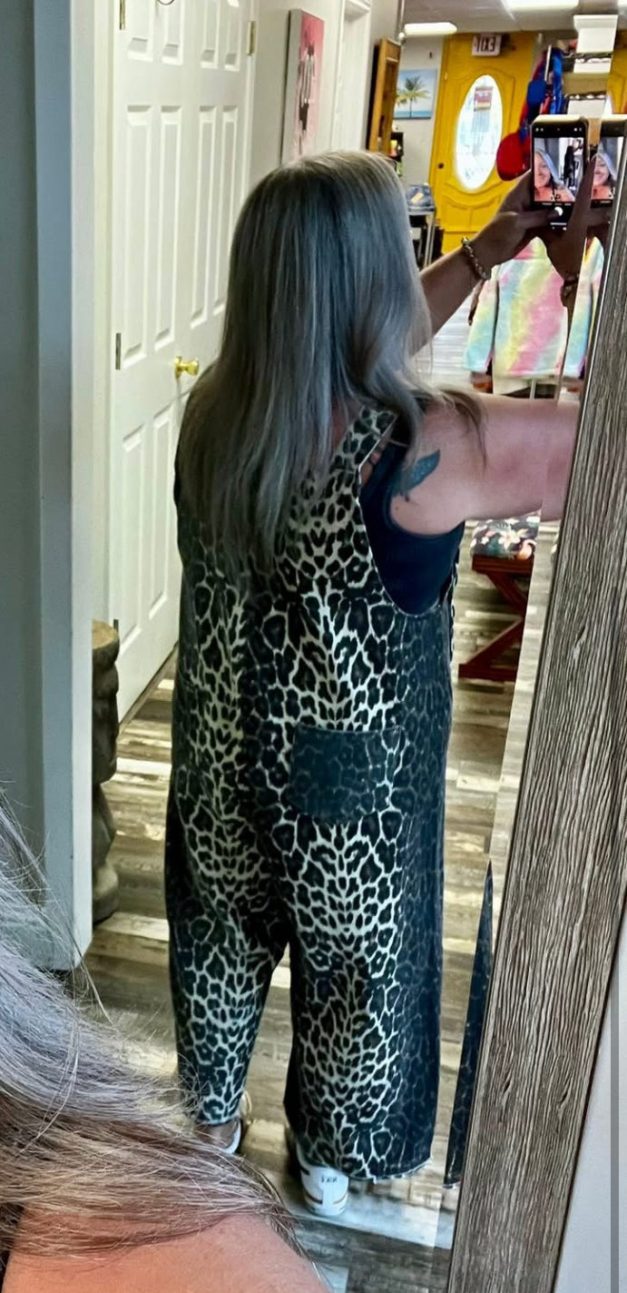 Animal Print Overalls