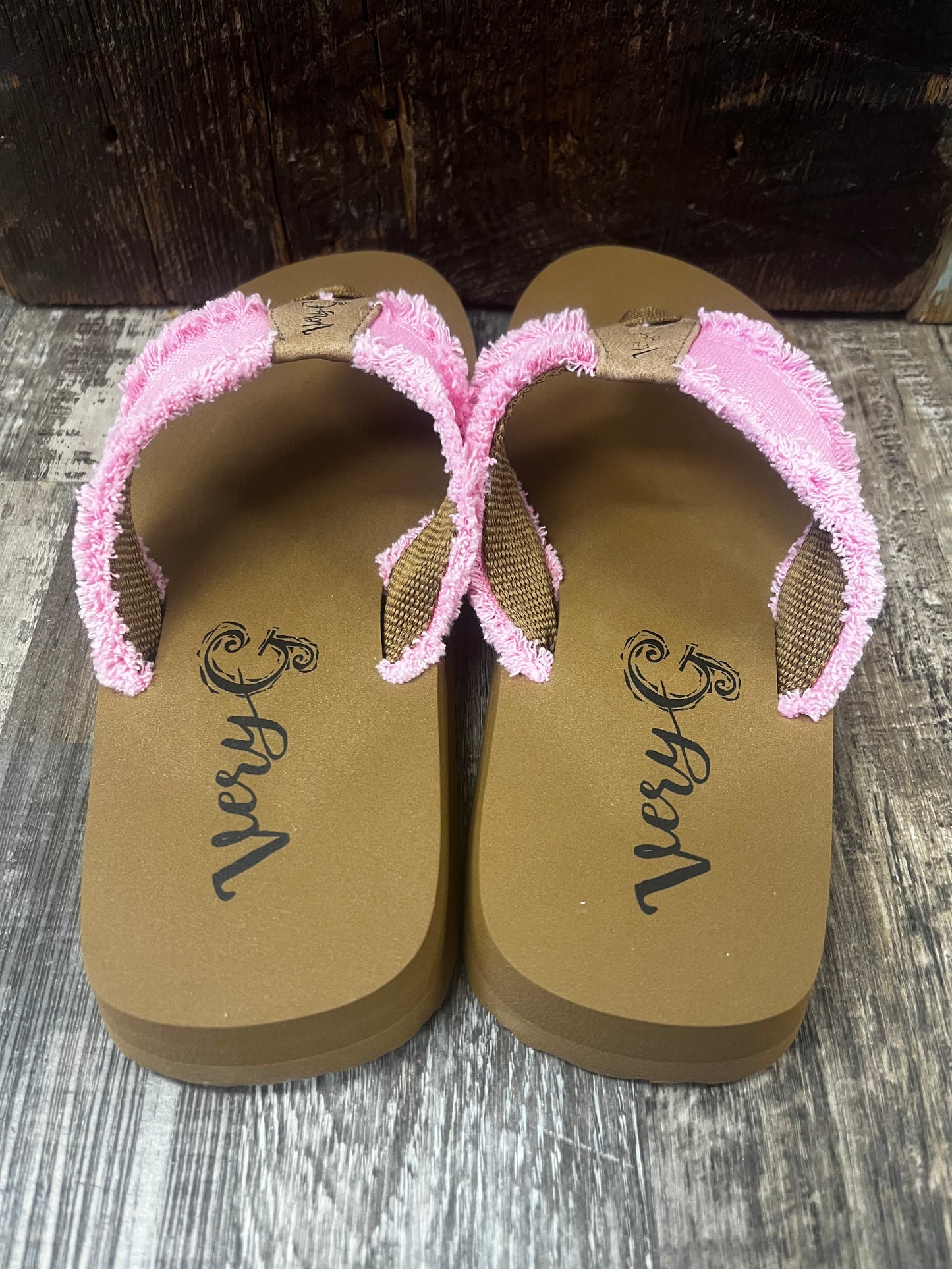 Pink Frayed Flip Flop