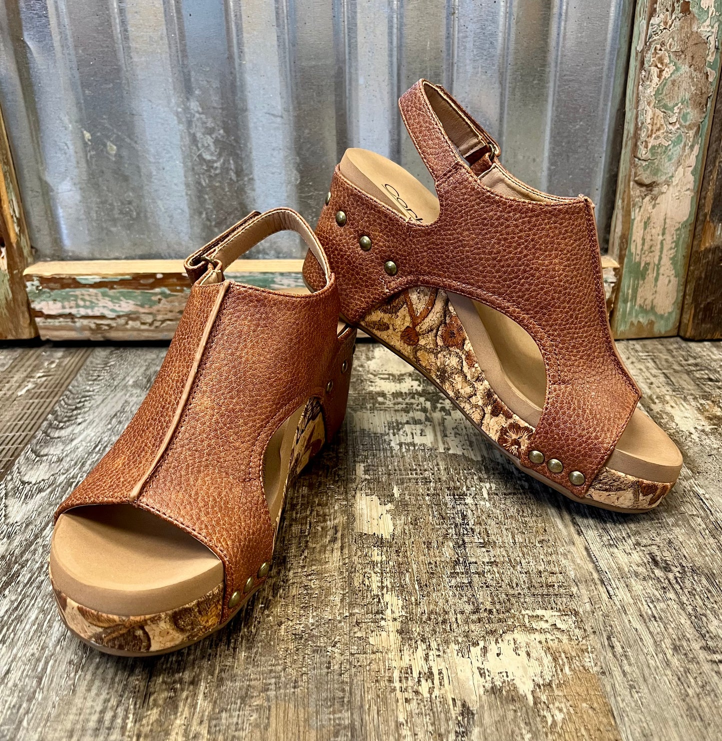 Corky Cognac Wedge