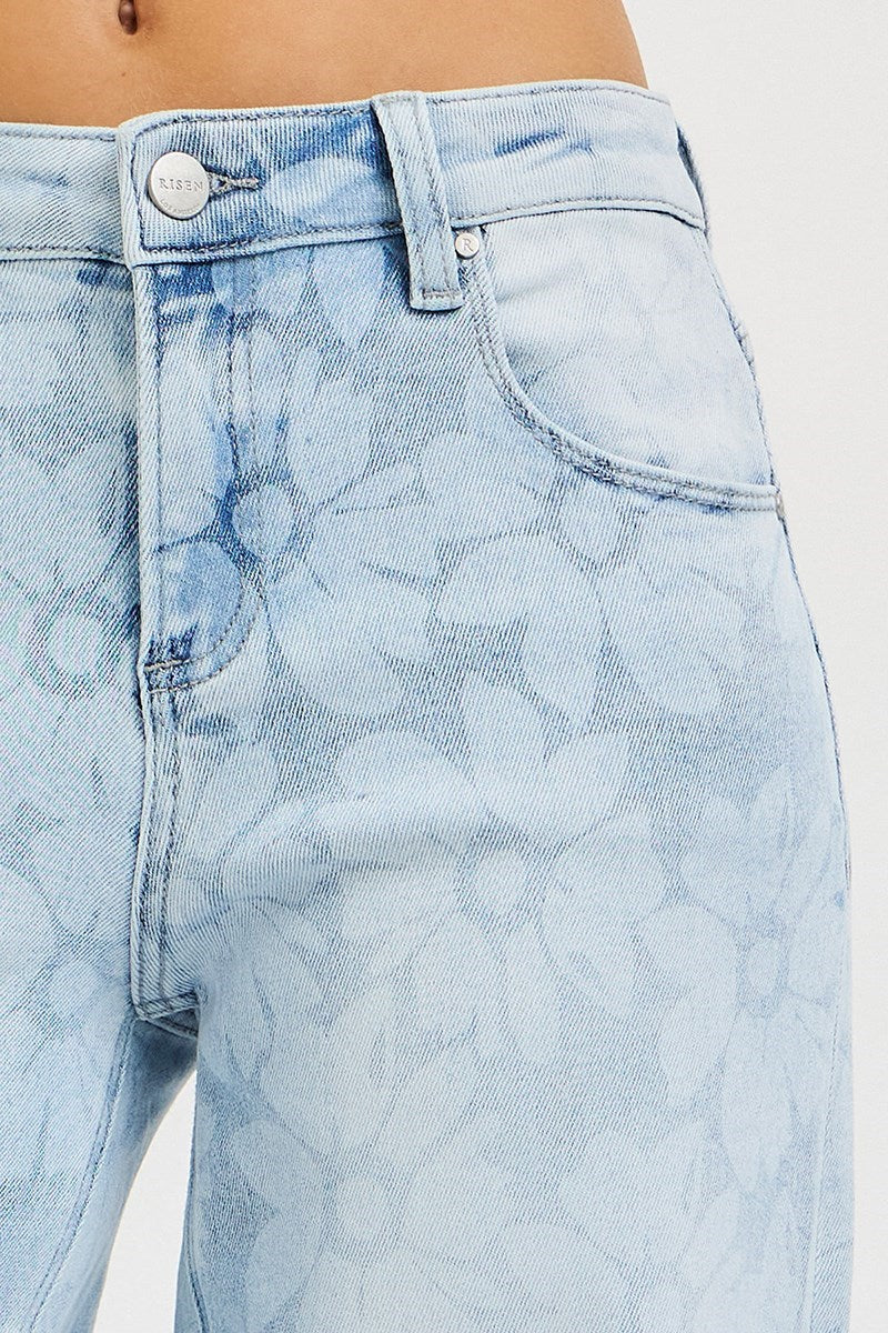 Risen Sunwashed Floral Jean 21580