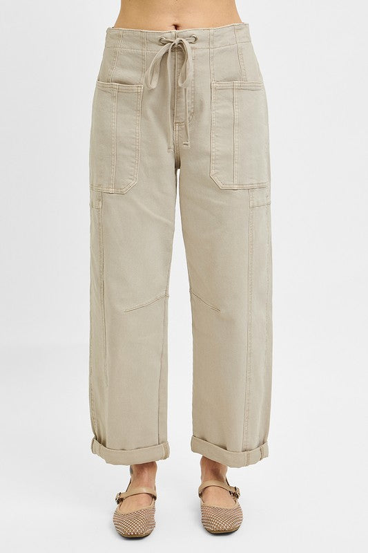 Almond Cargo Barrel Pant