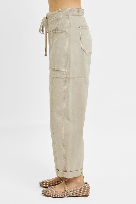 Almond Cargo Barrel Pant