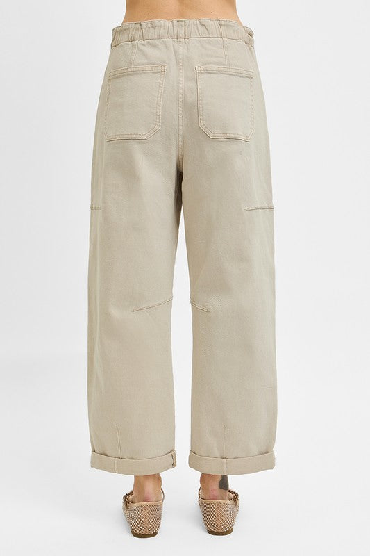 Almond Cargo Barrel Pant