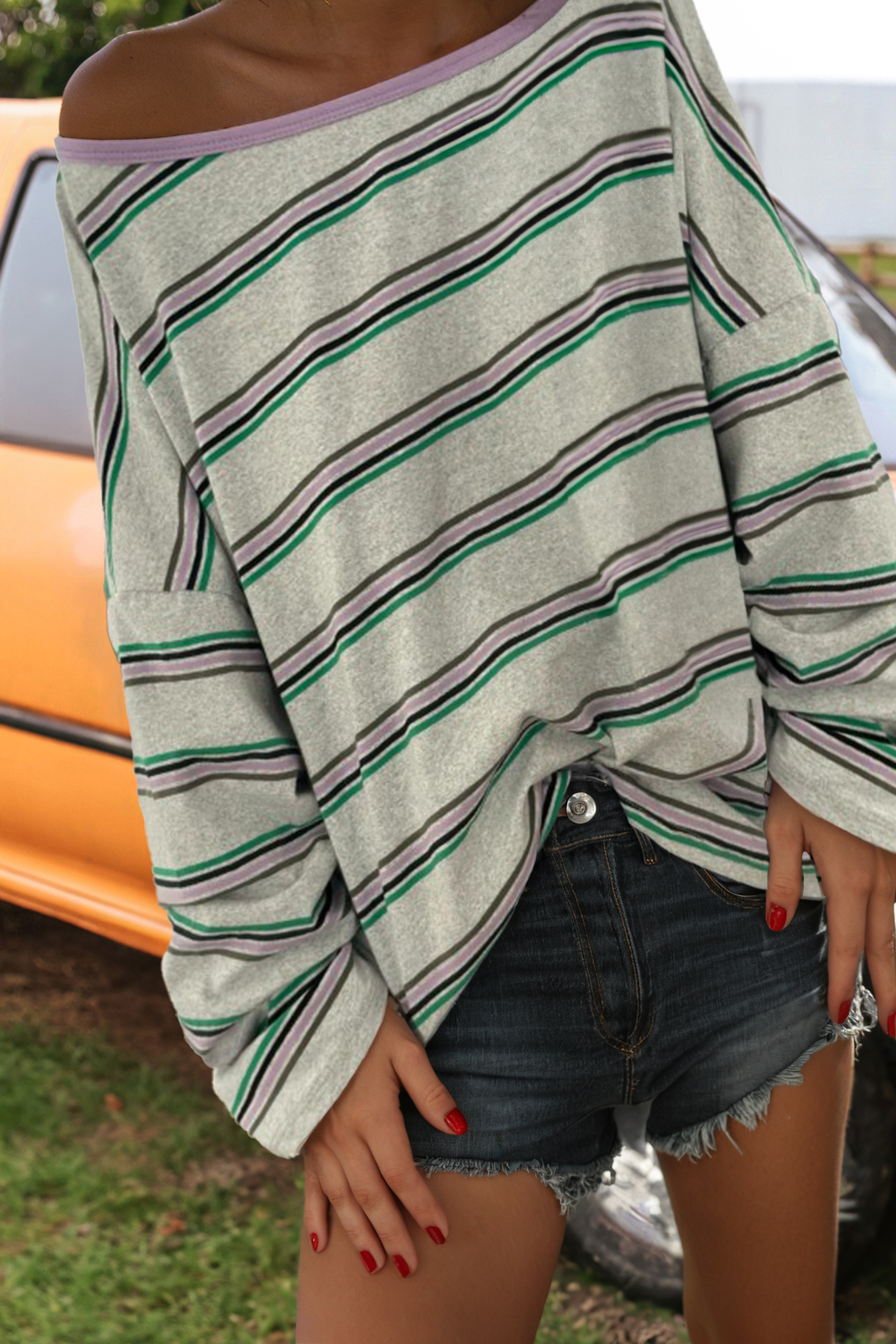 Striped Drop Shoulder Top