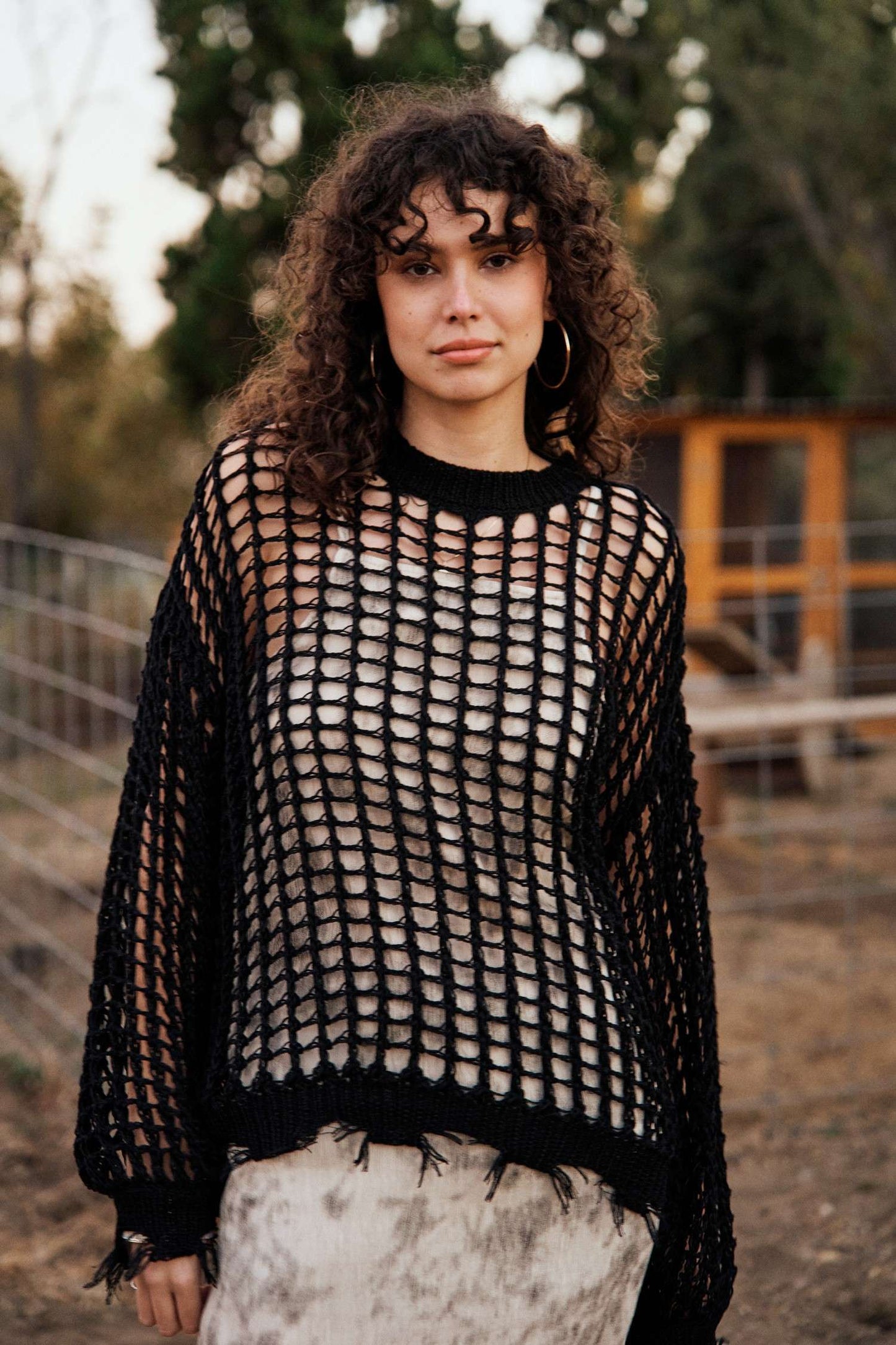 Black Fish Net Sweater