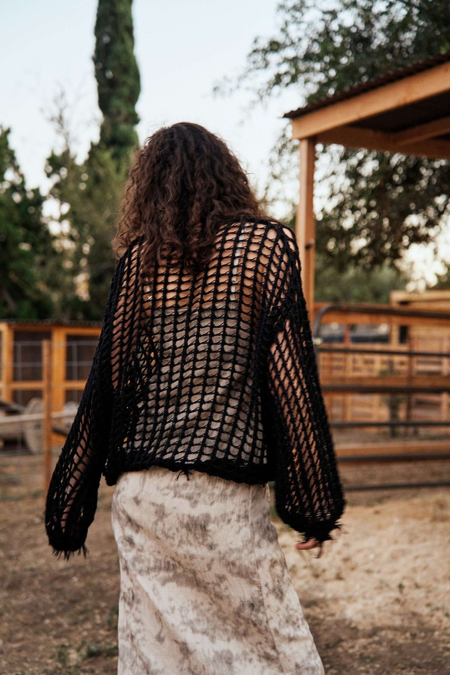 Black Fish Net Sweater