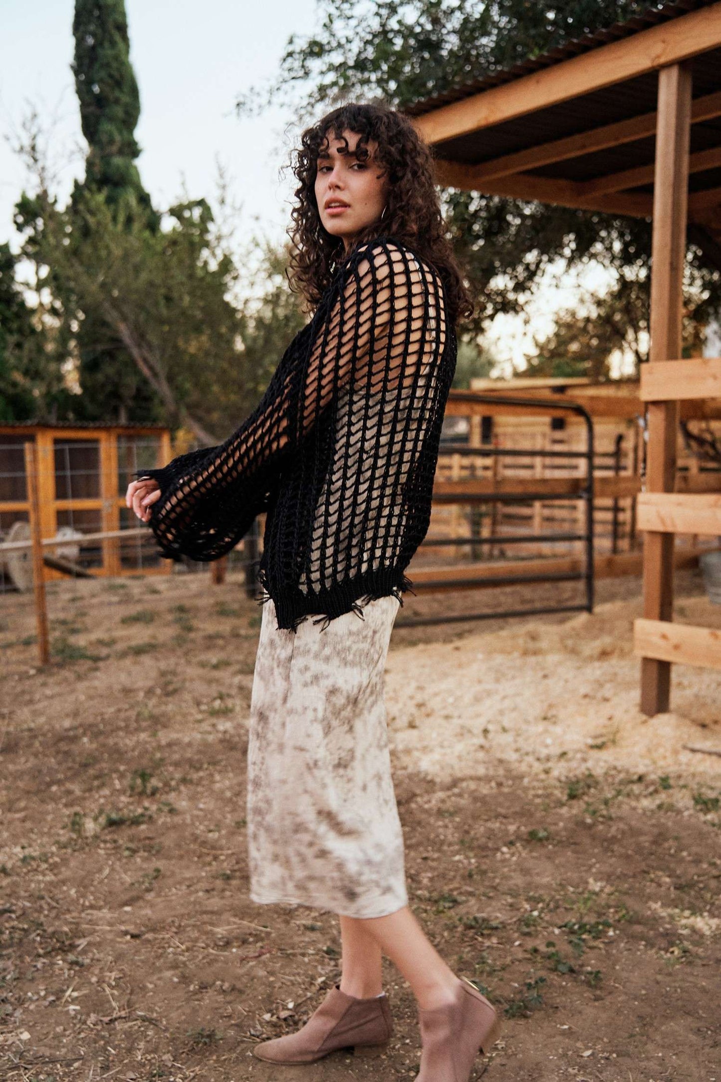 Black Fish Net Sweater