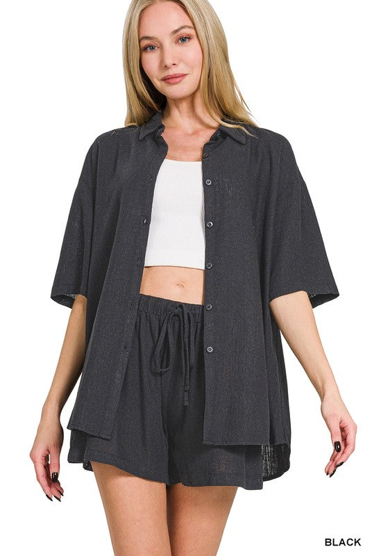 Linen Blend Short Set