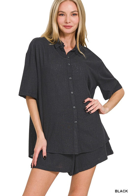 Linen Blend Short Set
