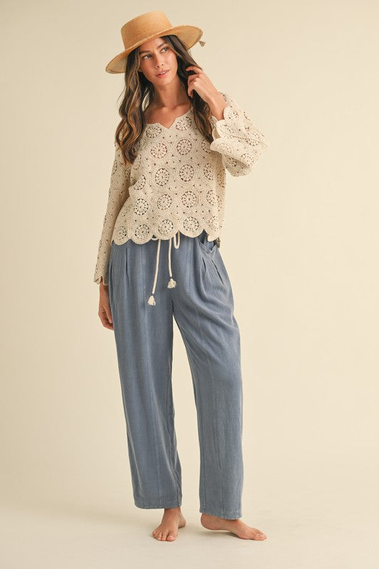 Loose Linen Barrel Pant