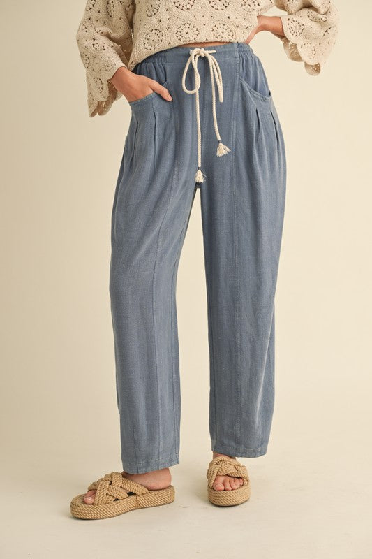 Loose Linen Barrel Pant