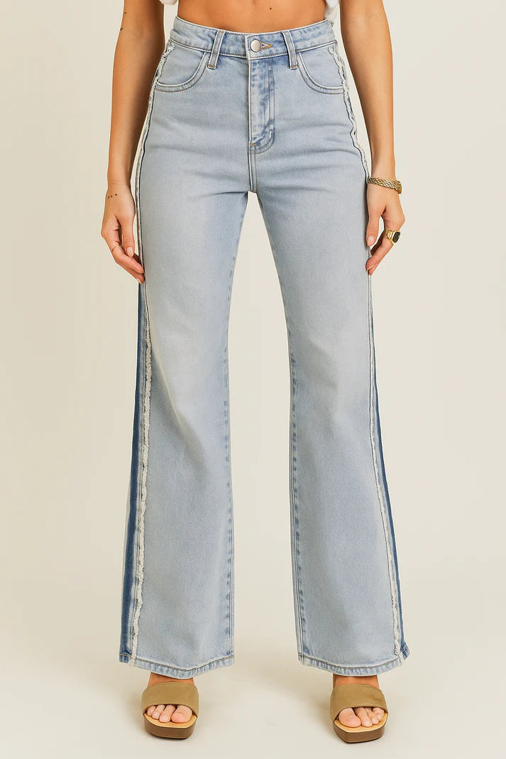 Frayed Striped Jean