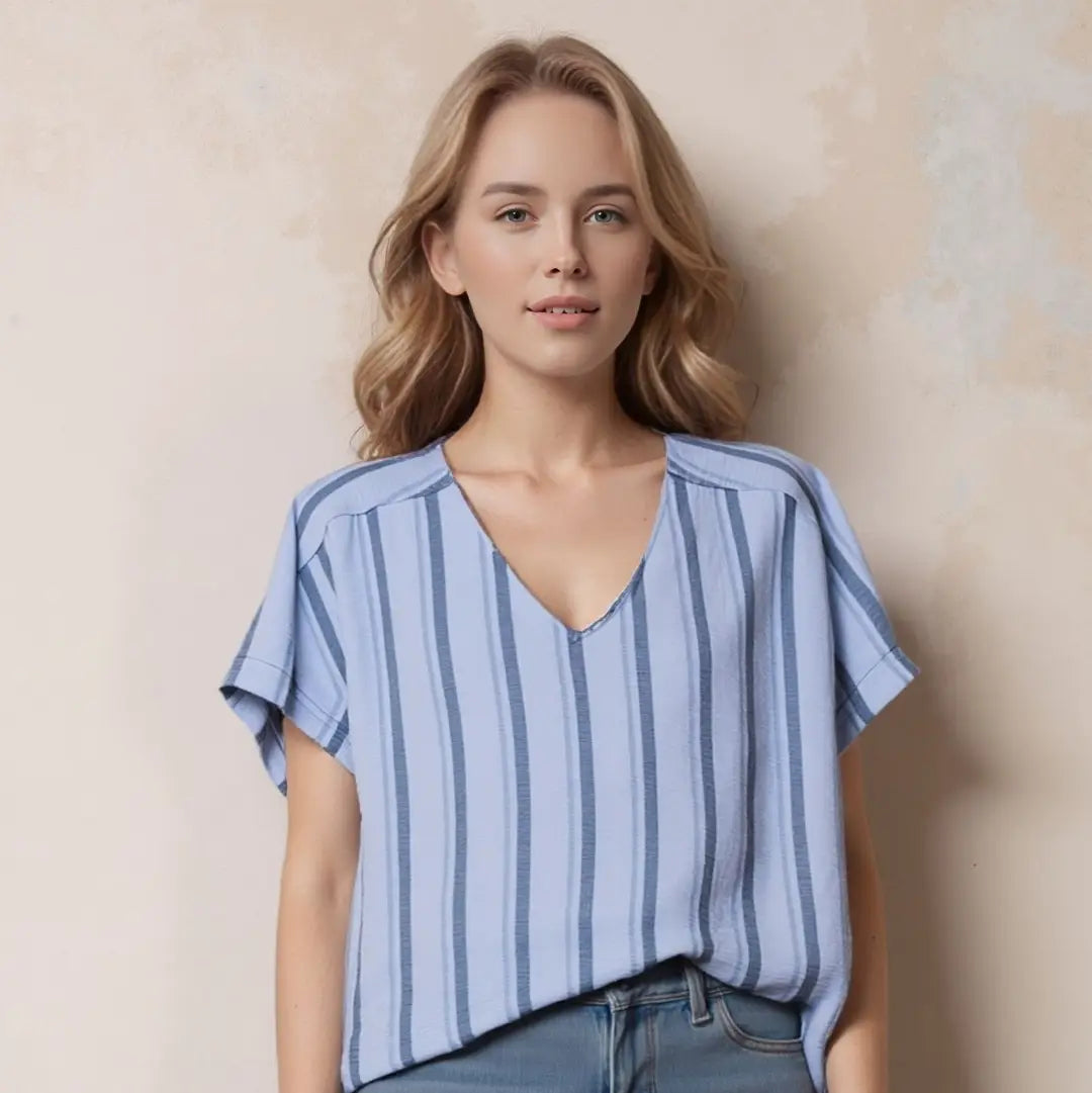 Blue Striped Top