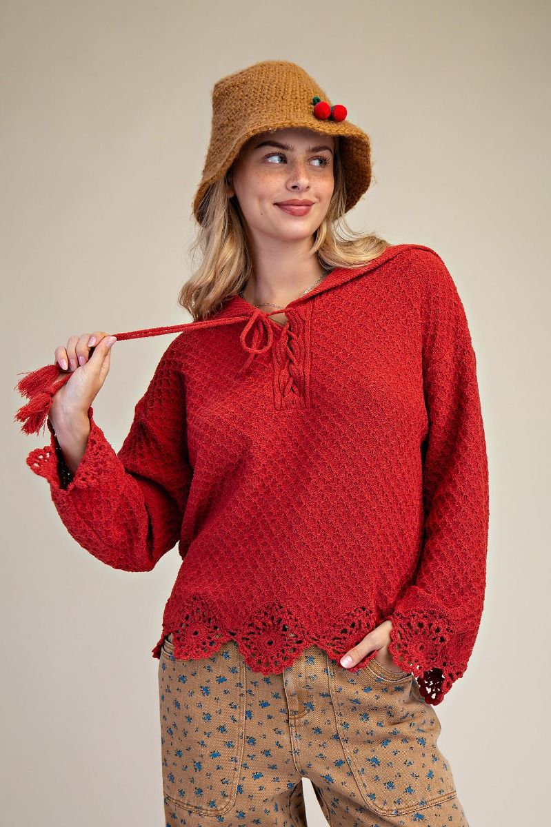 Boho Red Sweater