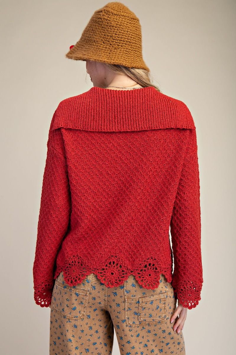Boho Red Sweater