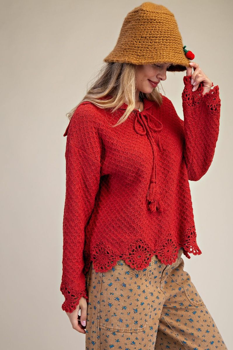 Boho Red Sweater
