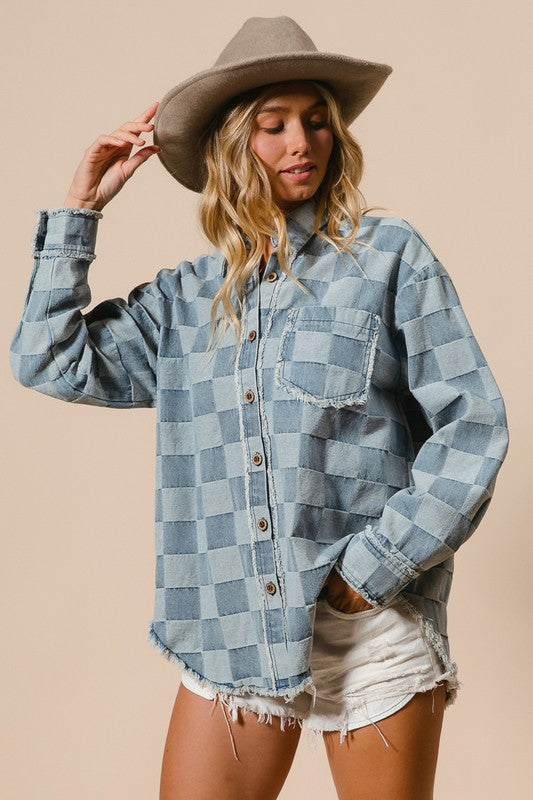 Checkered Denim Shirt