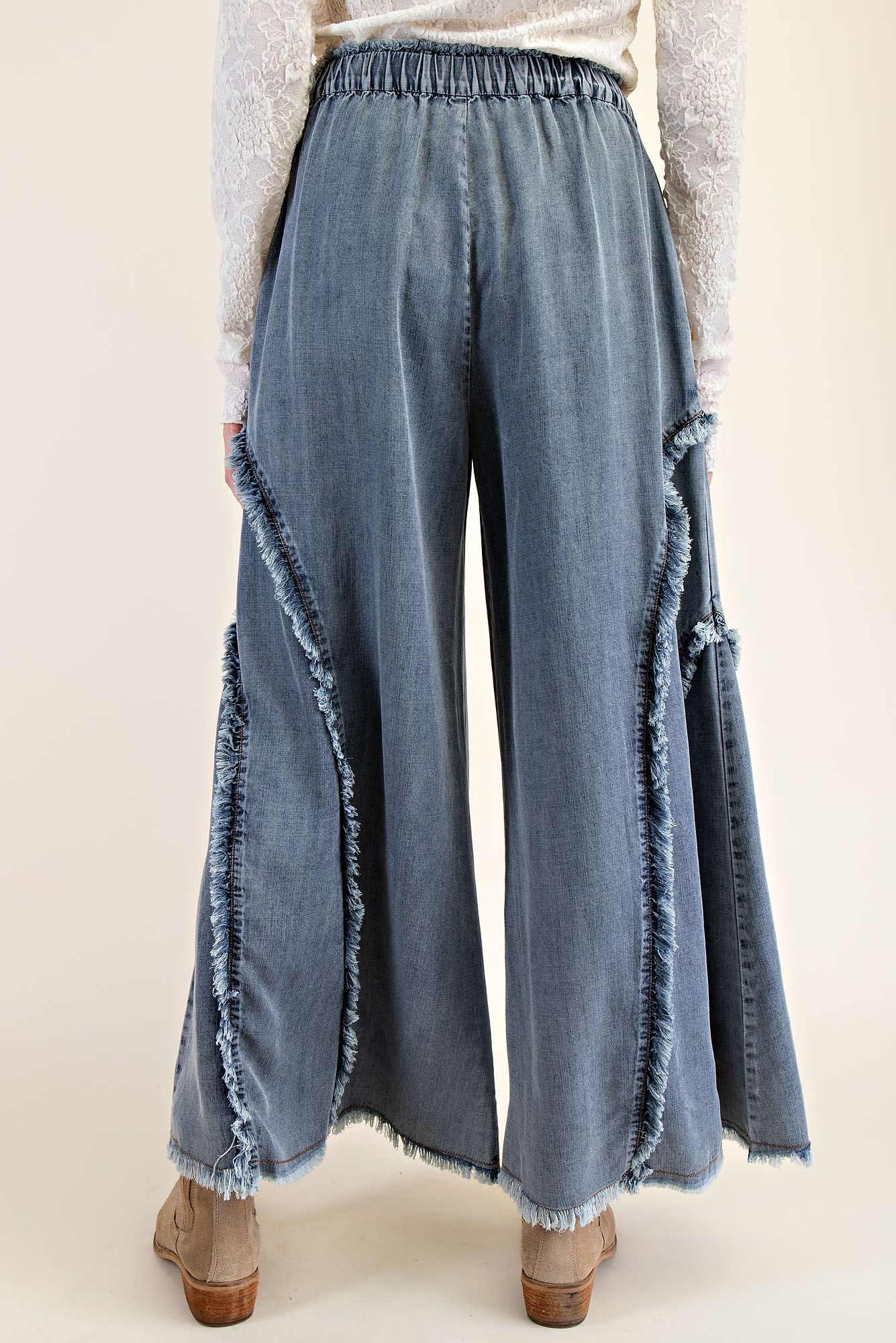 Fringed Denim Pants