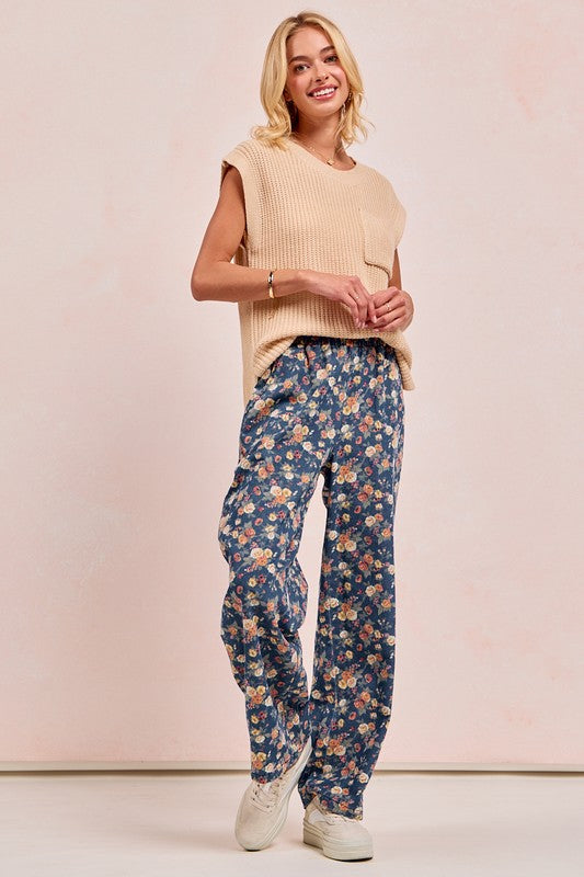 Floral Denim Pant