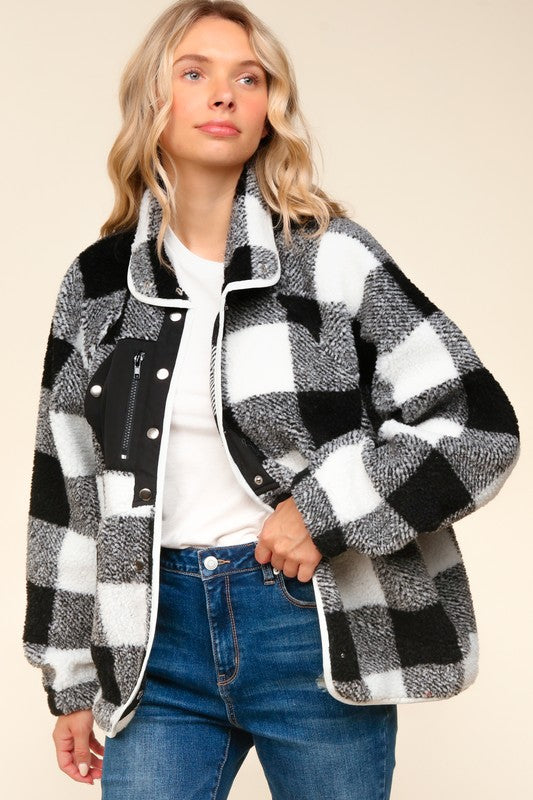 Gingham Fleece Jacket