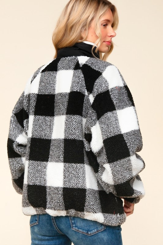 Gingham Fleece Jacket