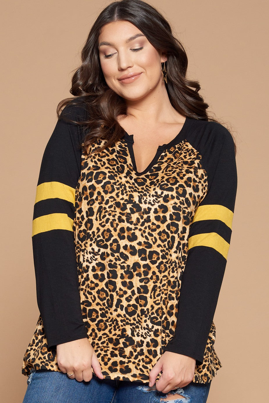 Leopard Raglan Top