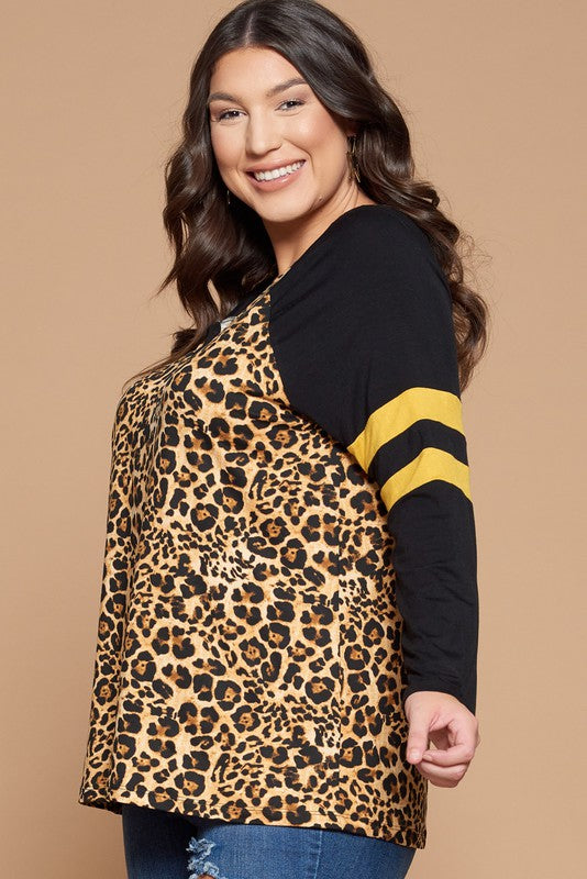 Leopard Raglan Top