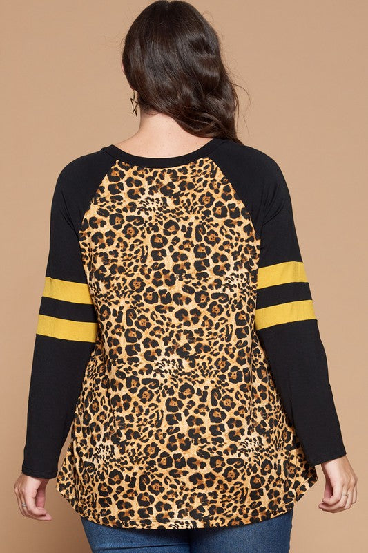 Leopard Raglan Top