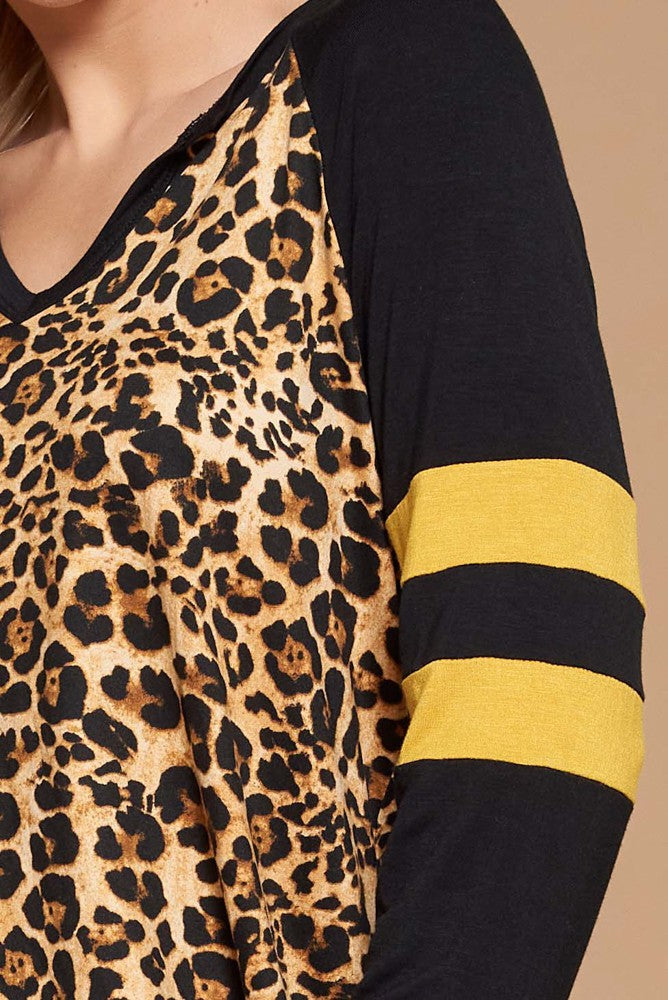 Leopard Raglan Top