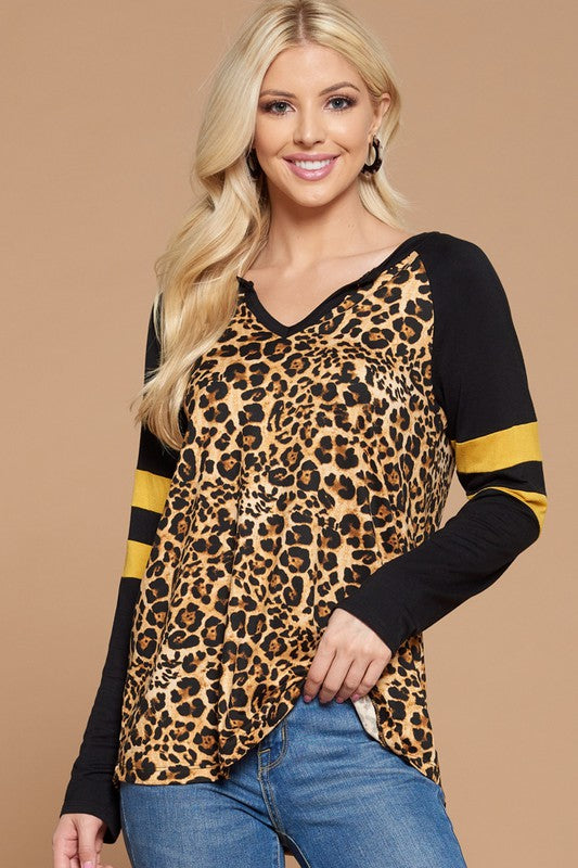 Leopard Raglan Top