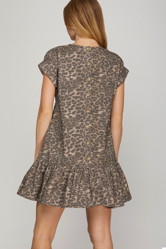 Leopard Twill Dress