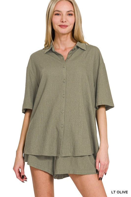 Linen Blend Short Set