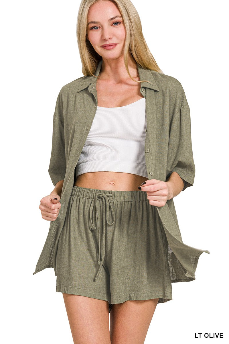 Linen Blend Short Set