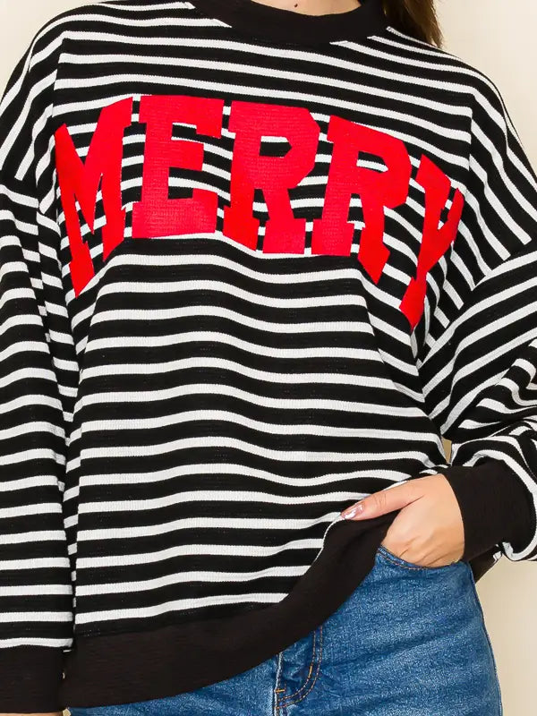 Merry Striped Sweatshirt