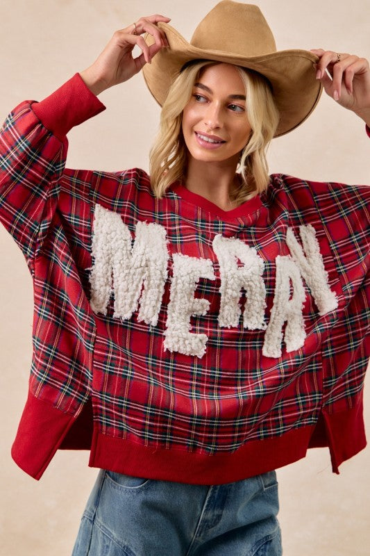 Merry Plaid Top