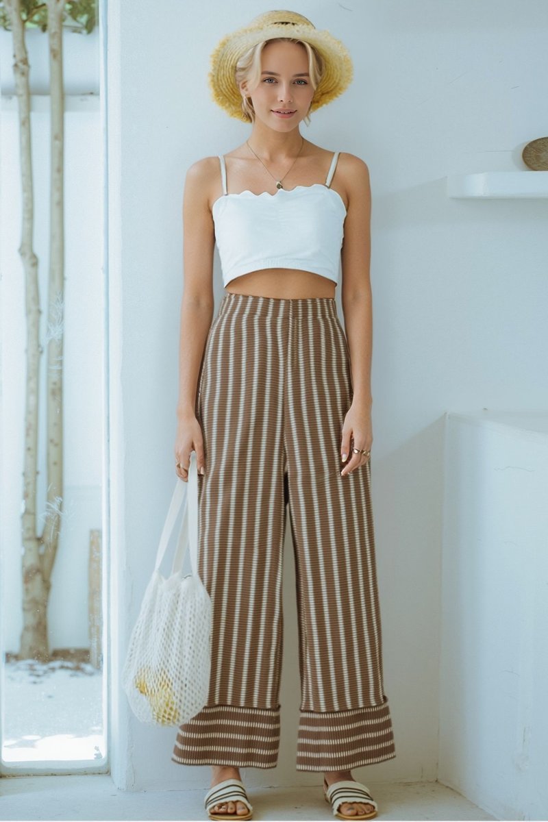 Mocha Striped Pants