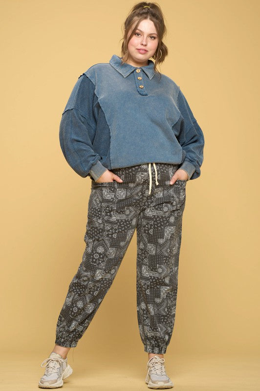 Washed Paisley Joggers