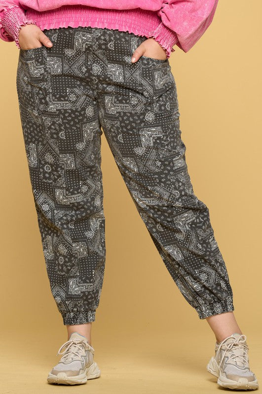 Washed Paisley Joggers