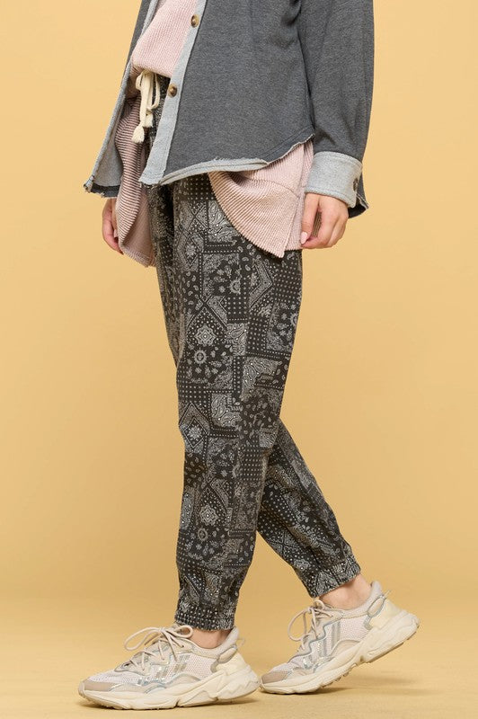 Washed Paisley Joggers
