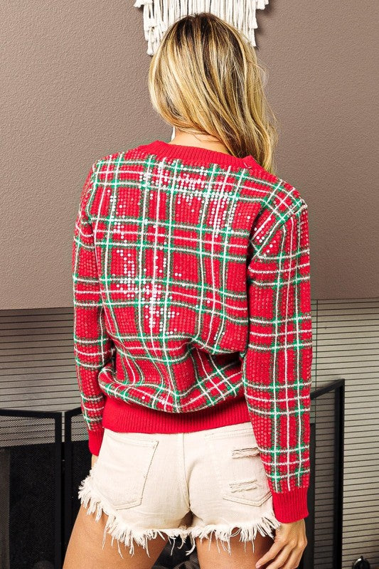 Glitzy Plaid Top