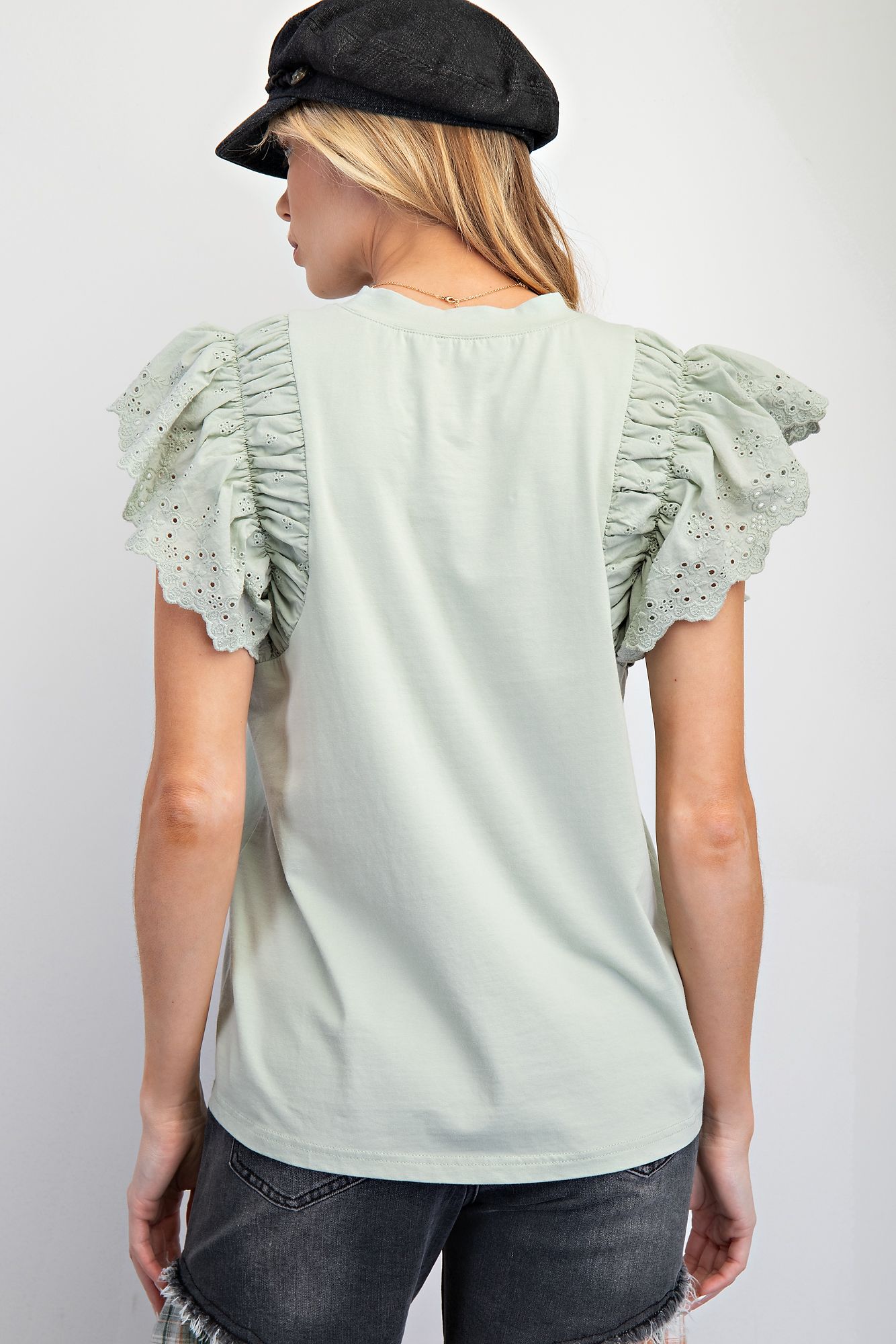 Eyelet Lace Wing Top