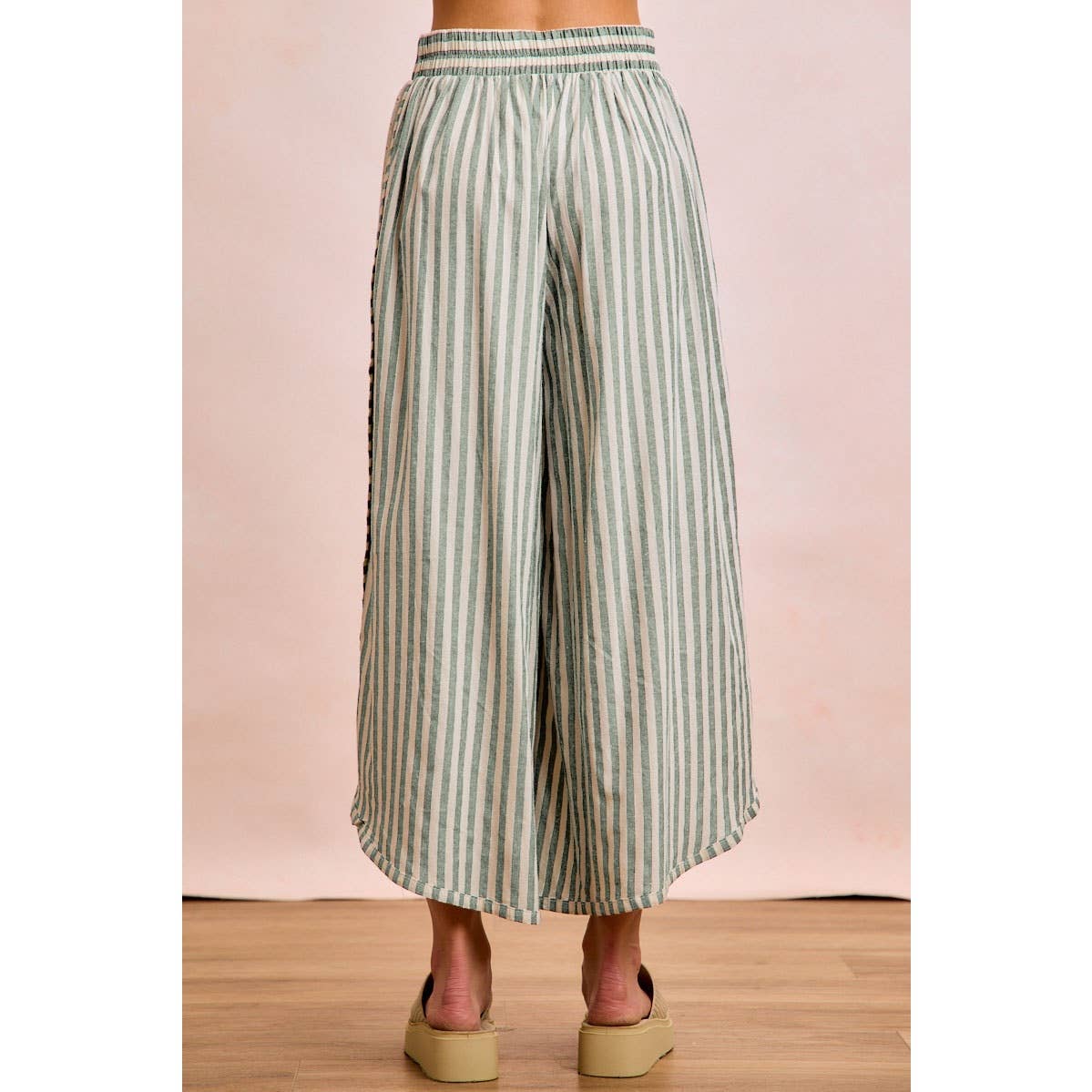 Striped Eyelet Lace Pants