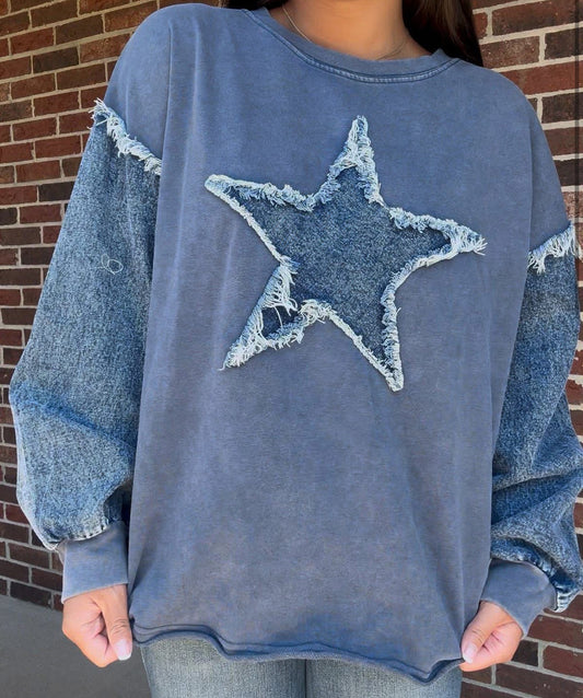 Denim Star Top