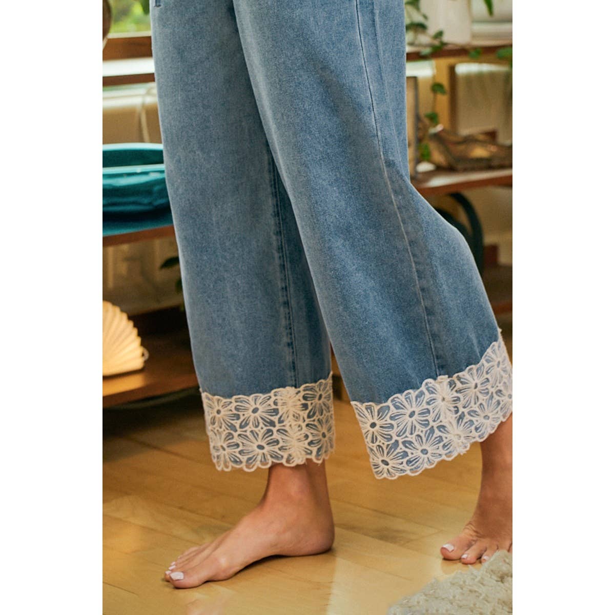 A Little Lace Denim Pant